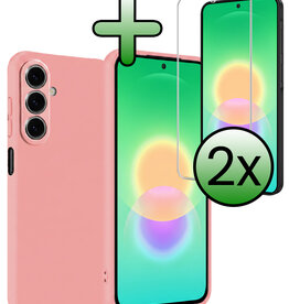 BASEY. BASEY. Samsung Galaxy A27 Hoesje Siliconen Met 2x Screenprotector - Lichtroze