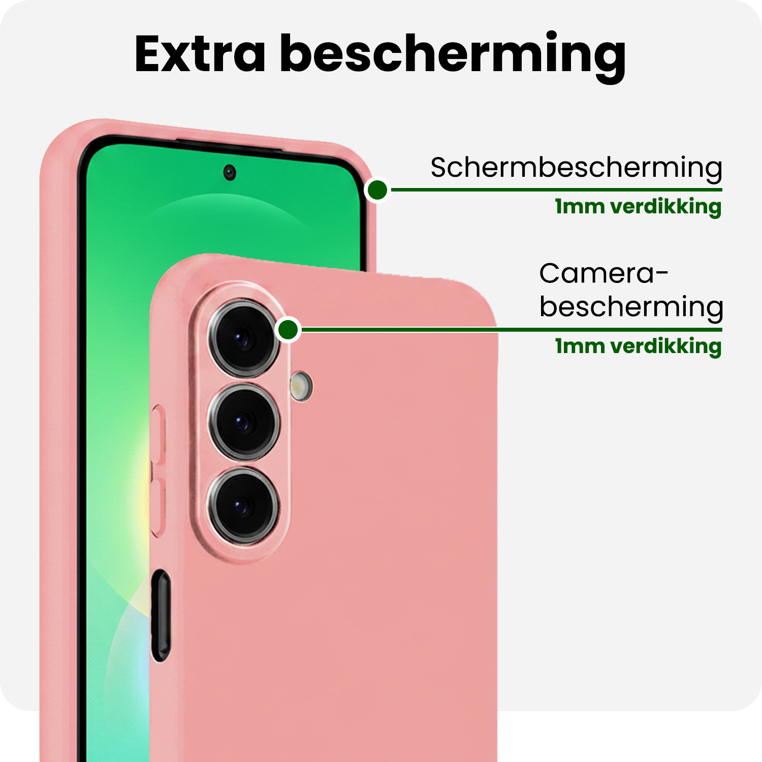 BASEY. BASEY. Samsung Galaxy A27 Hoesje Siliconen Met 2x Screenprotector - Lichtroze