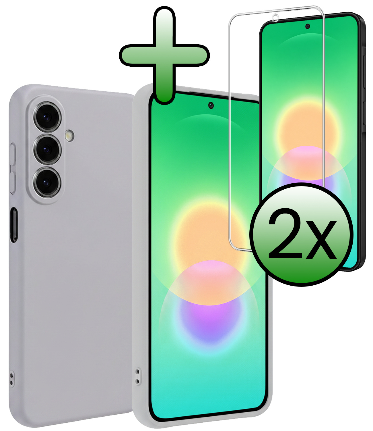 BASEY. BASEY. Samsung Galaxy A27 Hoesje Siliconen Met 2x Screenprotector - Lila
