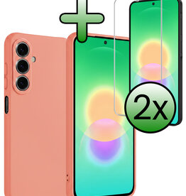 BASEY. BASEY. Samsung Galaxy A27 Hoesje Siliconen Met 2x Screenprotector - Perzik