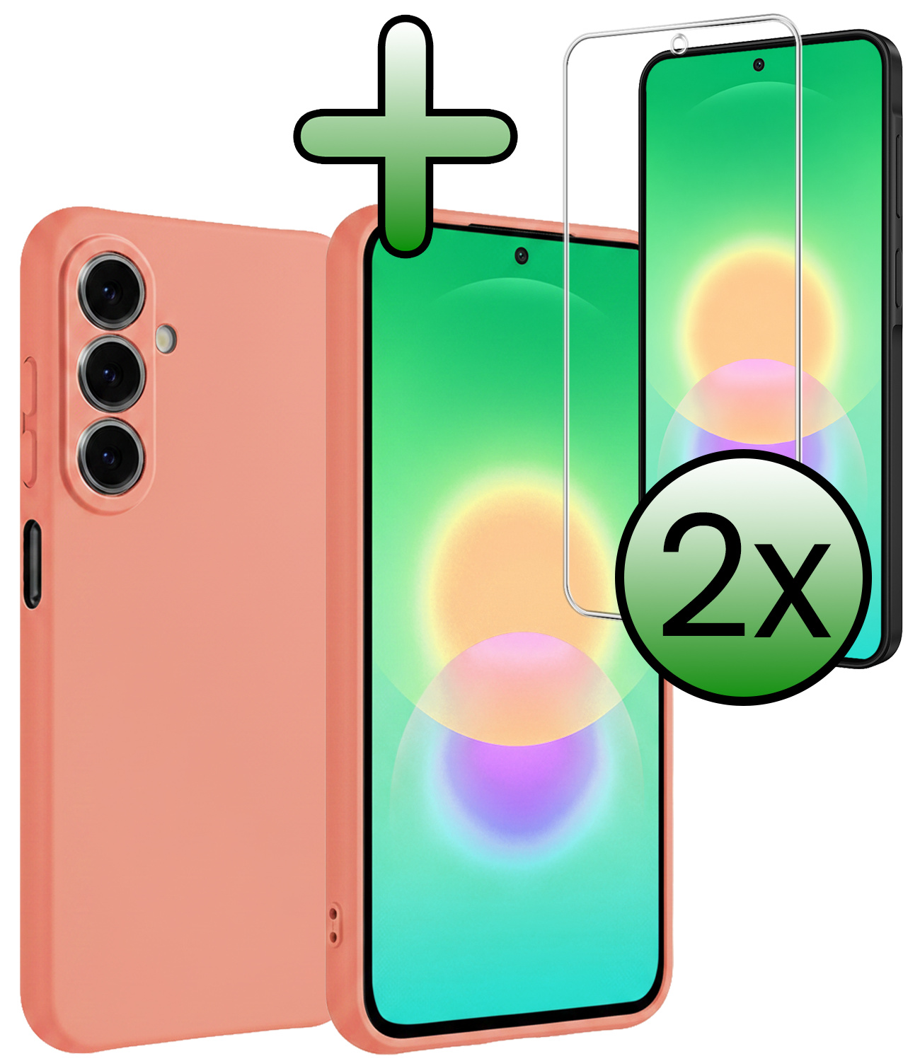 BASEY. BASEY. Samsung Galaxy A27 Hoesje Siliconen Met 2x Screenprotector - Perzik