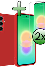 BASEY. BASEY. Samsung Galaxy A27 Hoesje Siliconen Met 2x Screenprotector - Rood