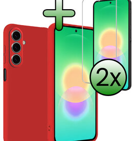 BASEY. BASEY. Samsung Galaxy A27 Hoesje Siliconen Met 2x Screenprotector - Rood