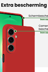 BASEY. BASEY. Samsung Galaxy A27 Hoesje Siliconen Met 2x Screenprotector - Rood