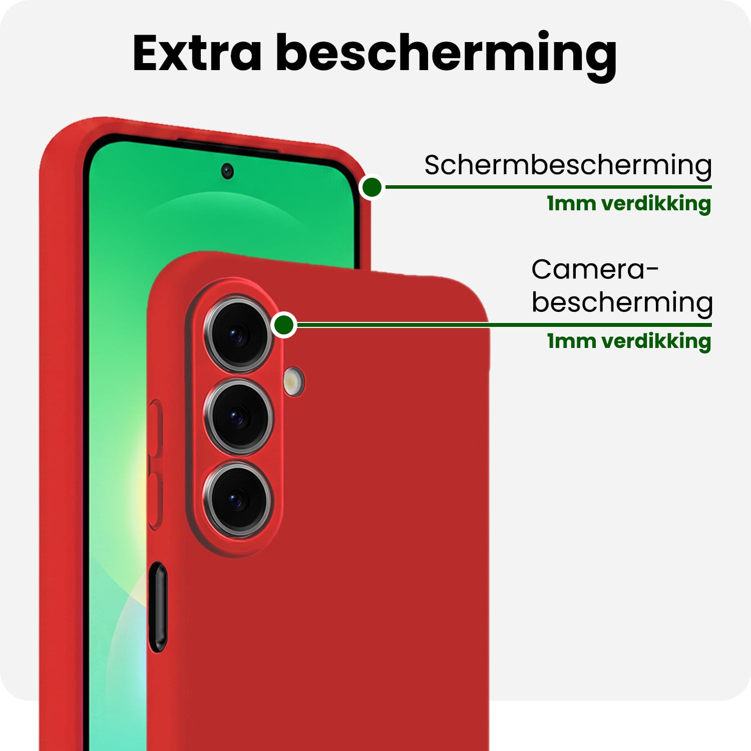 BASEY. BASEY. Samsung Galaxy A27 Hoesje Siliconen Met 2x Screenprotector - Rood