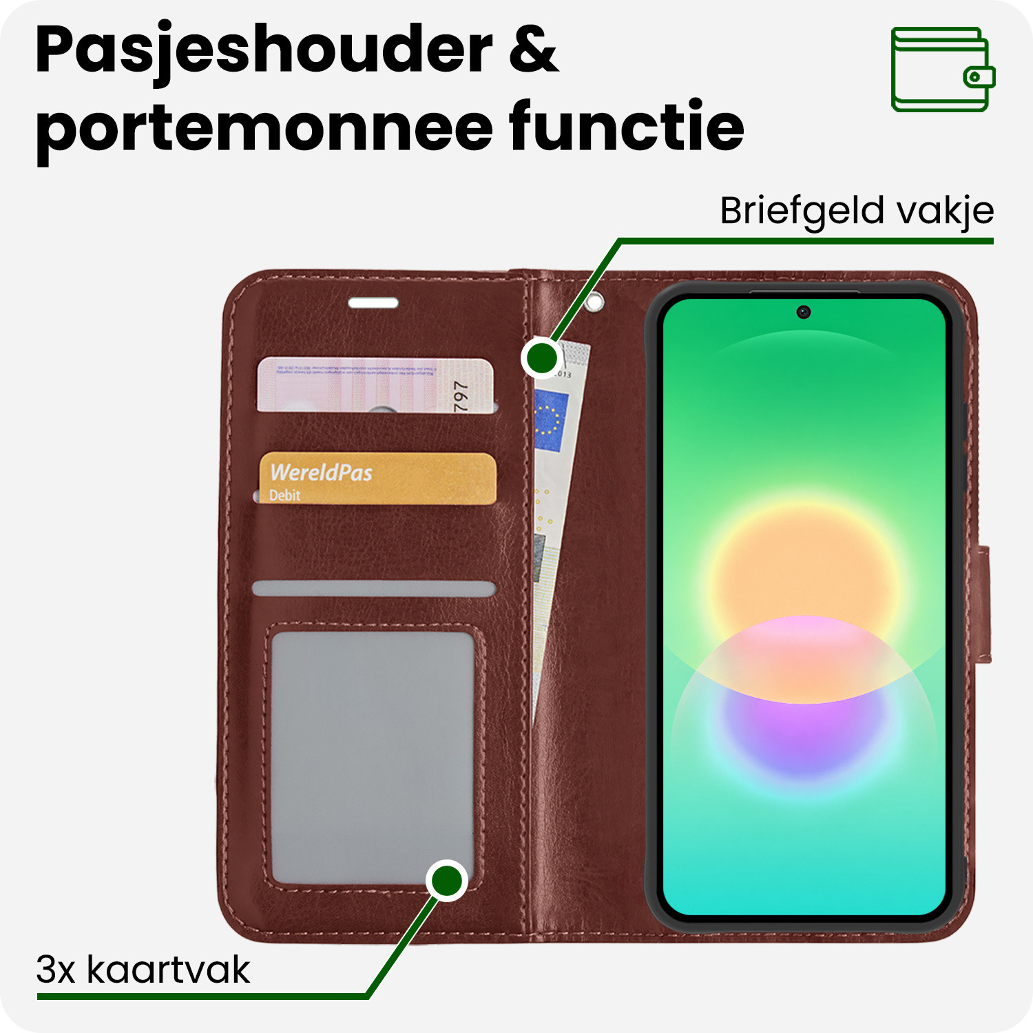 BASEY. BASEY. Samsung Galaxy A27 Hoesje Bookcase - Bruin
