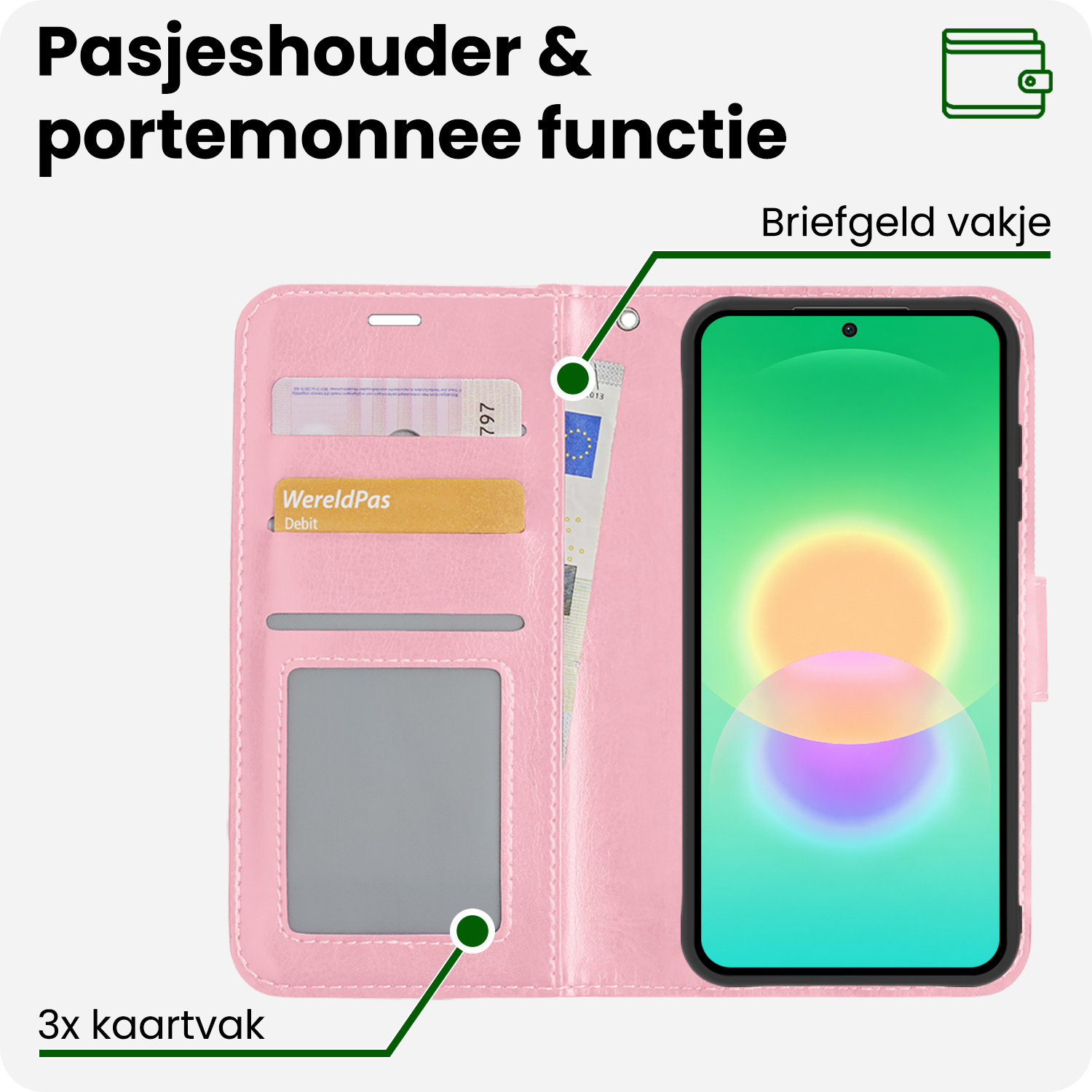BASEY. BASEY. Samsung Galaxy A27 Hoesje Bookcase - Lichtroze
