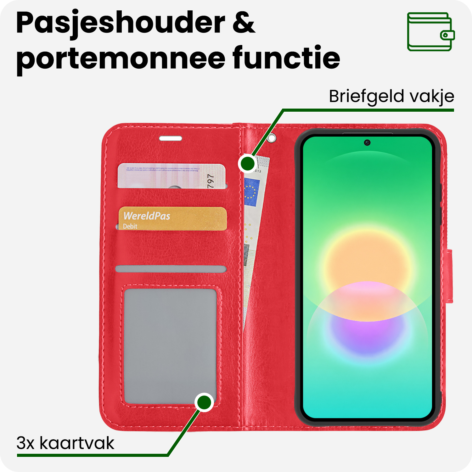 BASEY. BASEY. Samsung Galaxy A27 Hoesje Bookcase - Rood