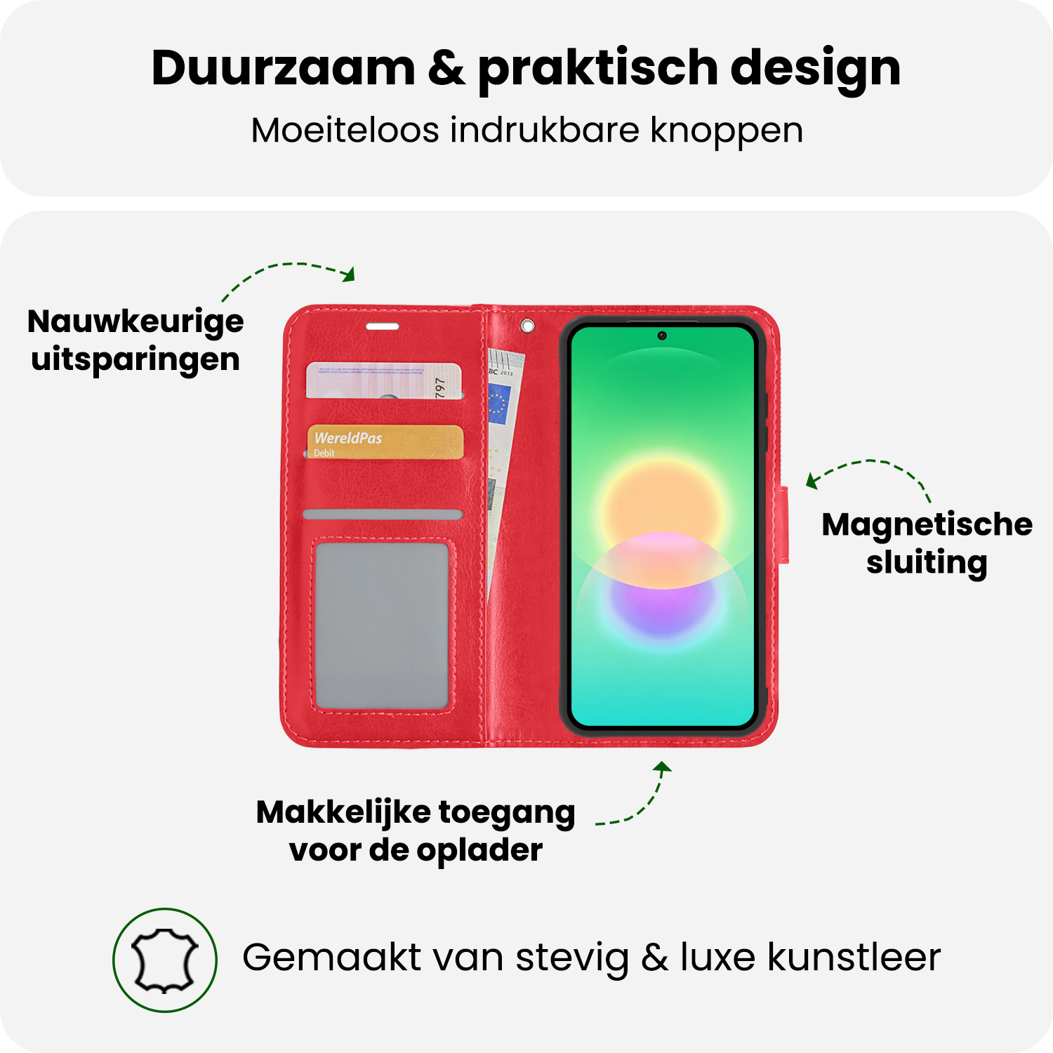 BASEY. BASEY. Samsung Galaxy A27 Hoesje Bookcase - Rood