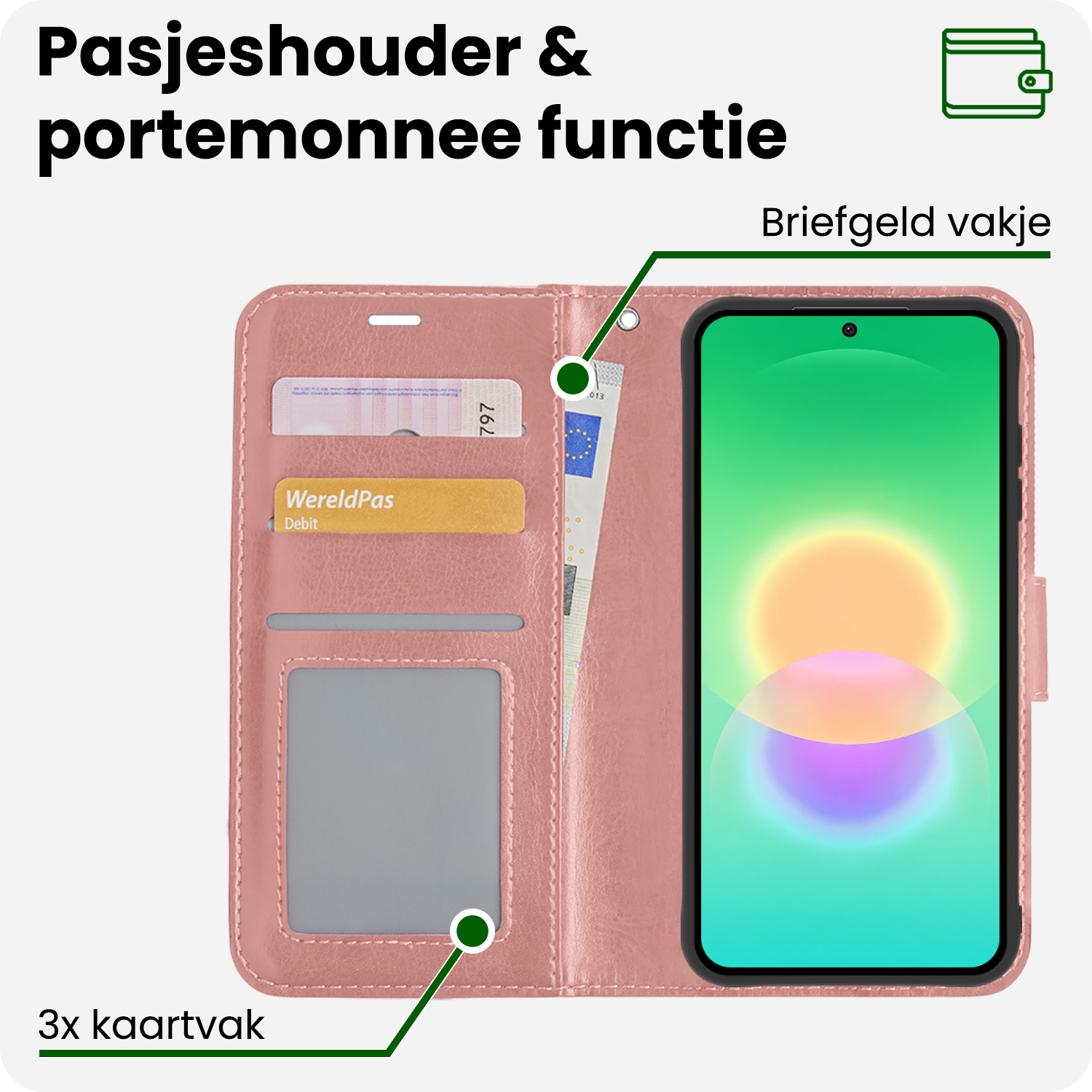 BASEY. BASEY. Samsung Galaxy A27 Hoesje Bookcase - Rose Goud