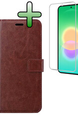 BASEY. BASEY. Samsung Galaxy A27 Hoesje Bookcase Met Screenprotector - Bruin