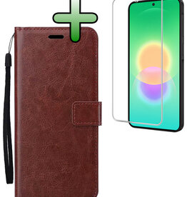 BASEY. BASEY. Samsung Galaxy A27 Hoesje Bookcase Met Screenprotector - Bruin