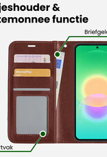 BASEY. BASEY. Samsung Galaxy A27 Hoesje Bookcase Met Screenprotector - Bruin