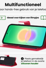 BASEY. BASEY. Samsung Galaxy A27 Hoesje Bookcase Met Screenprotector - Donkerroze
