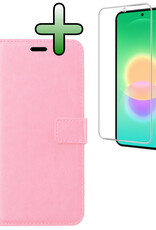 BASEY. BASEY. Samsung Galaxy A27 Hoesje Bookcase Met Screenprotector - Lichtroze