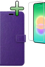 BASEY. BASEY. Samsung Galaxy A27 Hoesje Bookcase Met Screenprotector - Paars