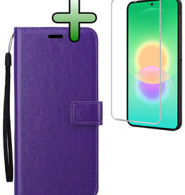 BASEY. BASEY. Samsung Galaxy A27 Hoesje Bookcase Met Screenprotector - Paars
