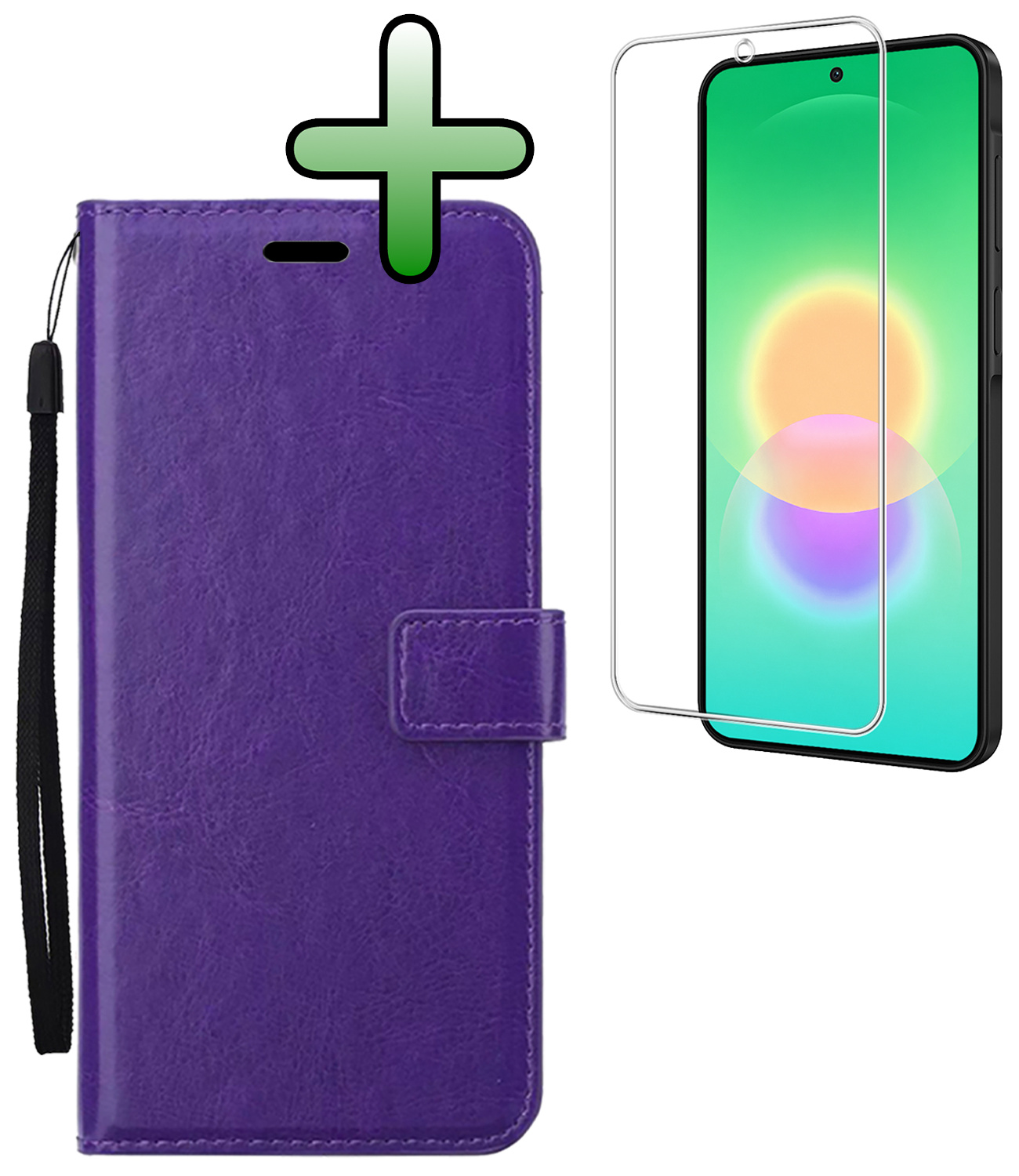 BASEY. BASEY. Samsung Galaxy A27 Hoesje Bookcase Met Screenprotector - Paars