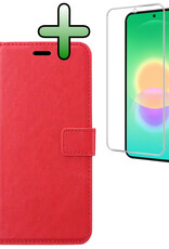 BASEY. BASEY. Samsung Galaxy A27 Hoesje Bookcase Met Screenprotector - Rood