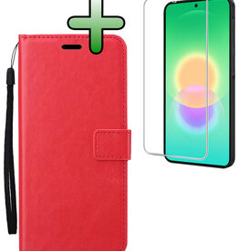 BASEY. BASEY. Samsung Galaxy A27 Hoesje Bookcase Met Screenprotector - Rood