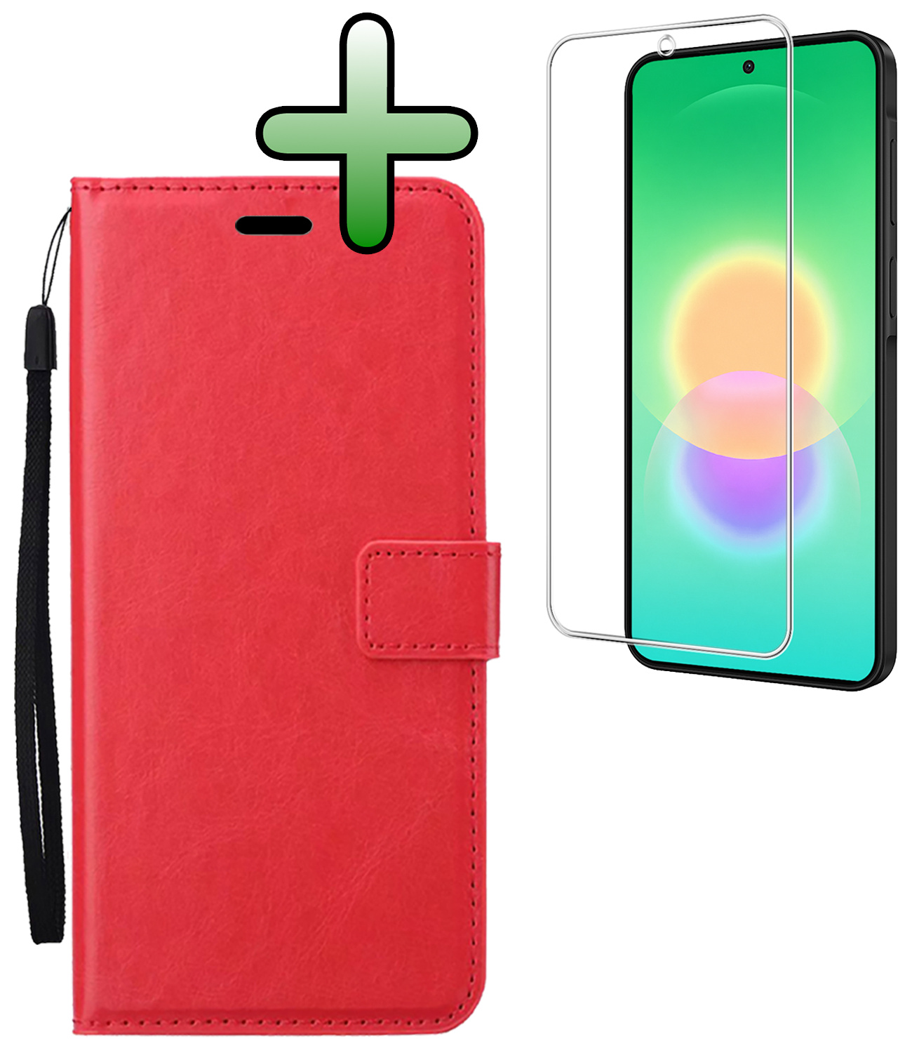 BASEY. BASEY. Samsung Galaxy A27 Hoesje Bookcase Met Screenprotector - Rood