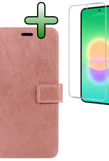 BASEY. BASEY. Samsung Galaxy A27 Hoesje Bookcase Met Screenprotector - Rose Goud