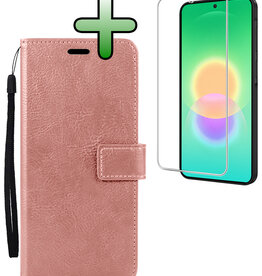 BASEY. BASEY. Samsung Galaxy A27 Hoesje Bookcase Met Screenprotector - Rose Goud