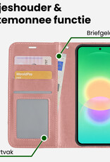 BASEY. BASEY. Samsung Galaxy A27 Hoesje Bookcase Met Screenprotector - Rose Goud