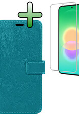 BASEY. BASEY. Samsung Galaxy A27 Hoesje Bookcase Met Screenprotector - Turquoise