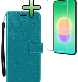BASEY. BASEY. Samsung Galaxy A27 Hoesje Bookcase Met Screenprotector - Turquoise
