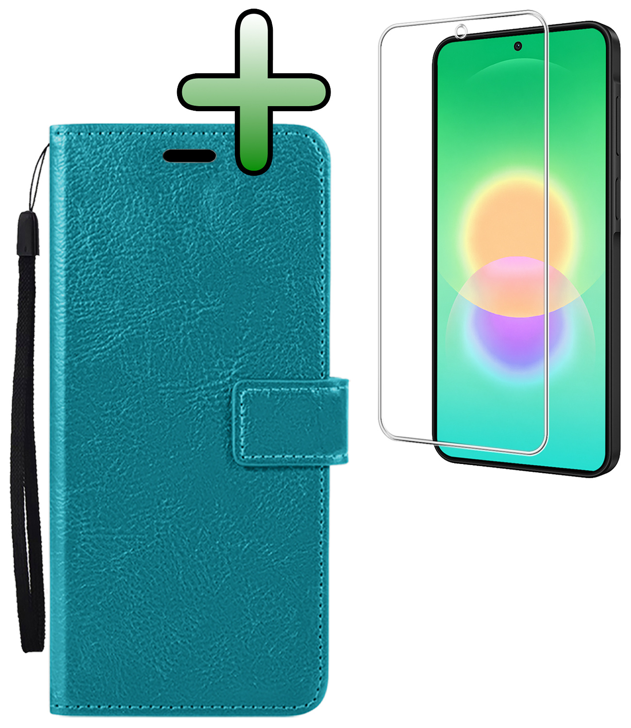 BASEY. BASEY. Samsung Galaxy A27 Hoesje Bookcase Met Screenprotector - Turquoise