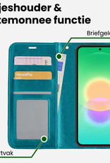 BASEY. BASEY. Samsung Galaxy A27 Hoesje Bookcase Met Screenprotector - Turquoise