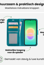 BASEY. BASEY. Samsung Galaxy A27 Hoesje Bookcase Met Screenprotector - Turquoise