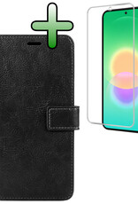 BASEY. BASEY. Samsung Galaxy A27 Hoesje Bookcase Met Screenprotector - Zwart