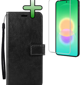 BASEY. BASEY. Samsung Galaxy A27 Hoesje Bookcase Met Screenprotector - Zwart