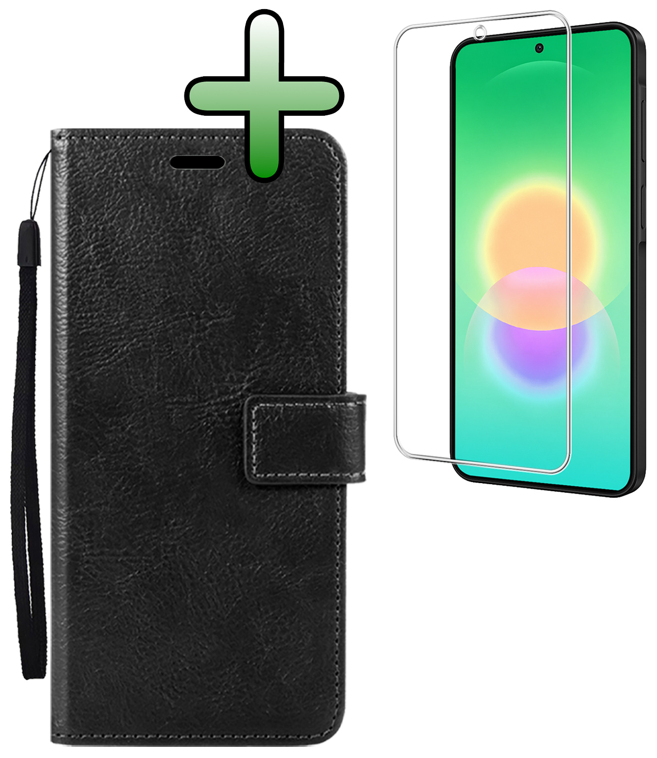 BASEY. BASEY. Samsung Galaxy A27 Hoesje Bookcase Met Screenprotector - Zwart