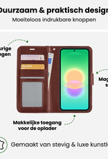 BASEY. BASEY. Samsung Galaxy A27 Hoesje Bookcase Met 2x Screenprotector - Bruin