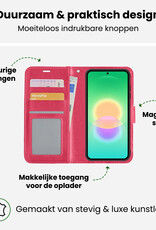 BASEY. BASEY. Samsung Galaxy A27 Hoesje Bookcase Met 2x Screenprotector - Donkerroze