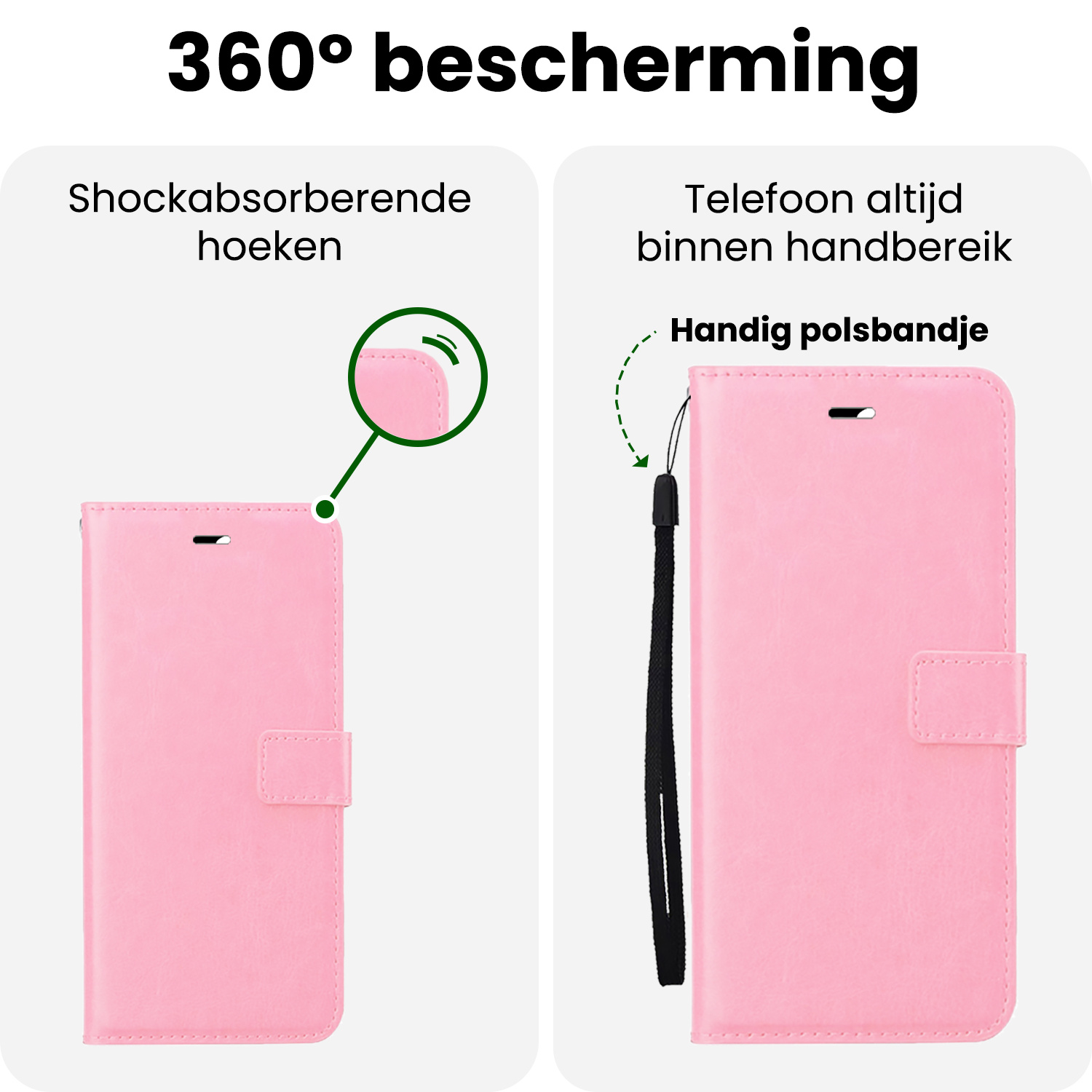 BASEY. BASEY. Samsung Galaxy A27 Hoesje Bookcase Met 2x Screenprotector - Lichtroze