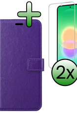 BASEY. BASEY. Samsung Galaxy A27 Hoesje Bookcase Met 2x Screenprotector - Paars