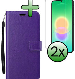 BASEY. BASEY. Samsung Galaxy A27 Hoesje Bookcase Met 2x Screenprotector - Paars