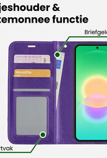 BASEY. BASEY. Samsung Galaxy A27 Hoesje Bookcase Met 2x Screenprotector - Paars