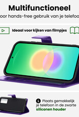 BASEY. BASEY. Samsung Galaxy A27 Hoesje Bookcase Met 2x Screenprotector - Paars