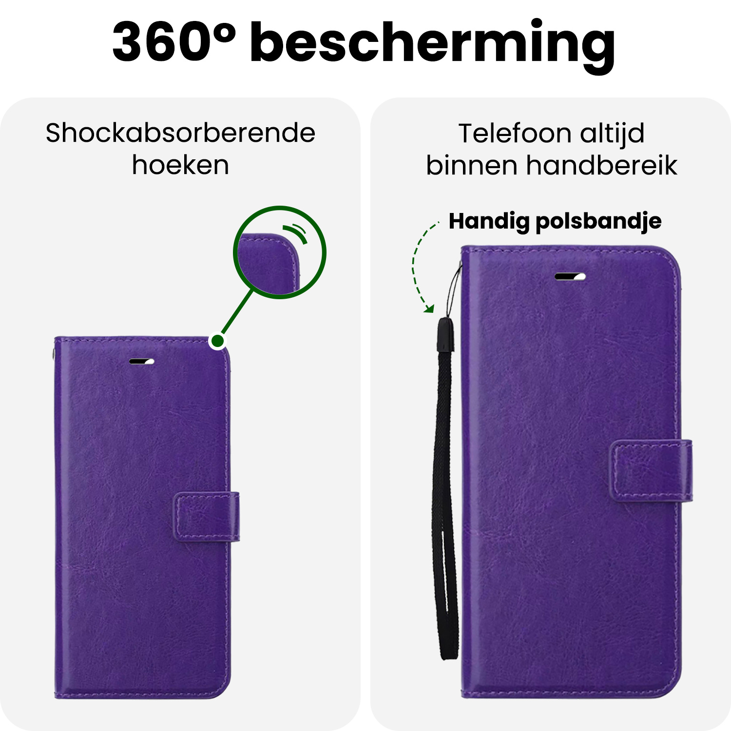 BASEY. BASEY. Samsung Galaxy A27 Hoesje Bookcase Met 2x Screenprotector - Paars