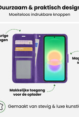 BASEY. BASEY. Samsung Galaxy A27 Hoesje Bookcase Met 2x Screenprotector - Paars
