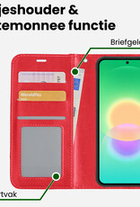 BASEY. BASEY. Samsung Galaxy A27 Hoesje Bookcase Met 2x Screenprotector - Rood