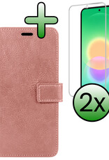 BASEY. BASEY. Samsung Galaxy A27 Hoesje Bookcase Met 2x Screenprotector - Rose Goud