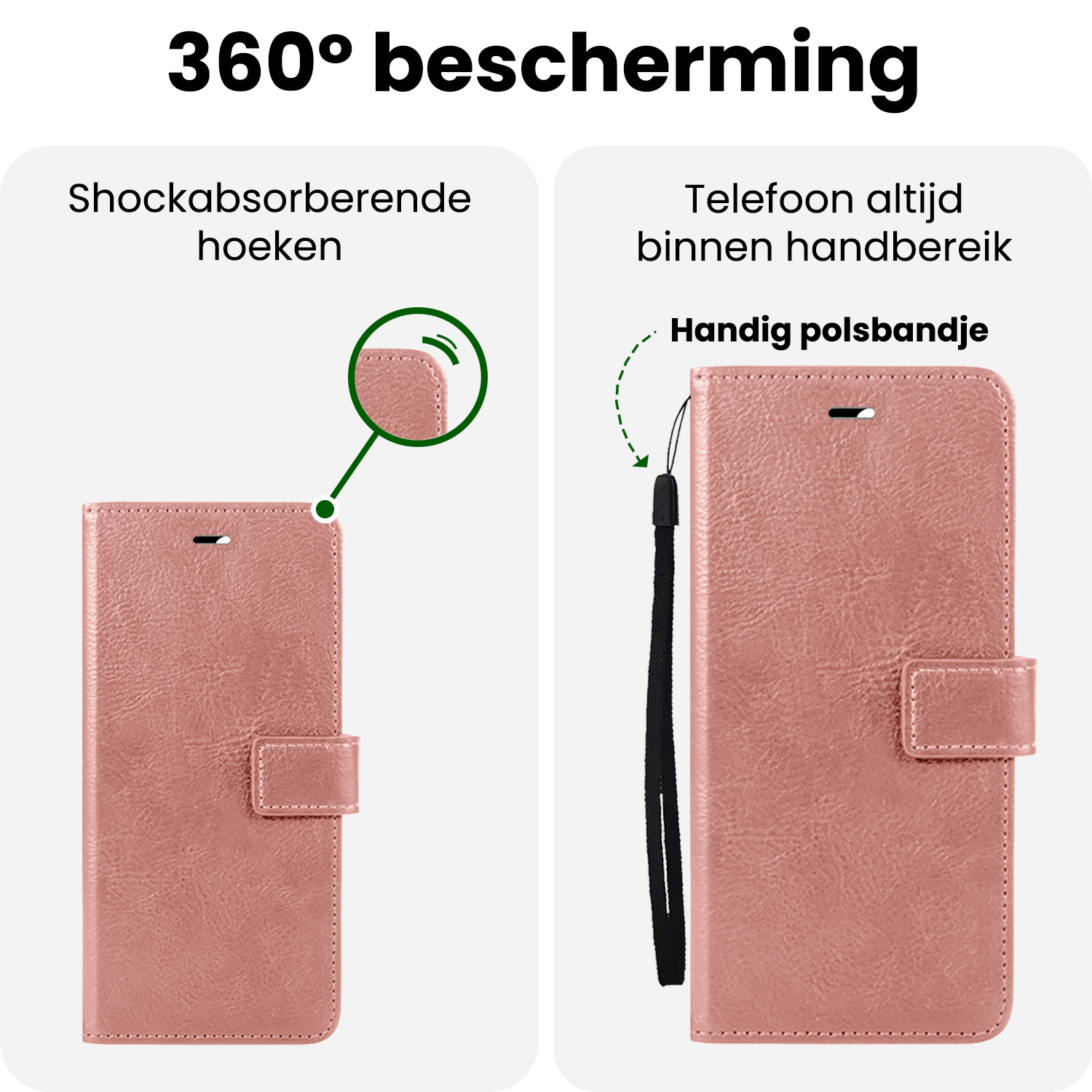 BASEY. BASEY. Samsung Galaxy A27 Hoesje Bookcase Met 2x Screenprotector - Rose Goud