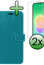 BASEY. BASEY. Samsung Galaxy A27 Hoesje Bookcase Met 2x Screenprotector - Turquoise