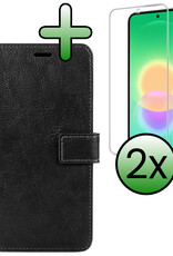 BASEY. BASEY. Samsung Galaxy A27 Hoesje Bookcase Met 2x Screenprotector - Zwart